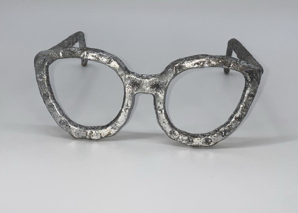 Eye Glasses Big Oversized Hammered Metal Sculpture Funky Home Accent Decor